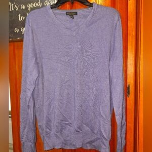 Banana Republic Silk Cashmere Cotton Purple V-Neck Sweater In A Size Large. EUC